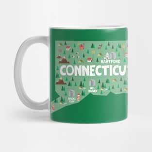 Connecticut illustrated map Mug